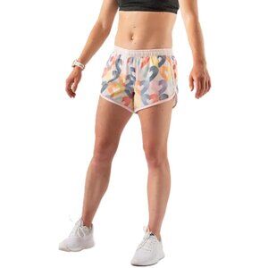 Rabbit Womens Love All Repeats 4" Running Shorts Hearts Print Multicolor Large